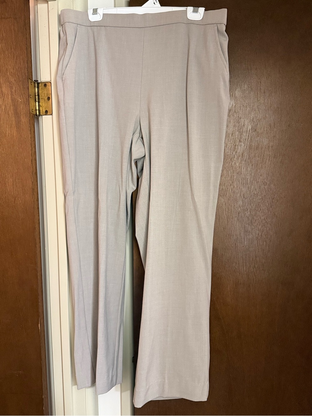 Dana Buchman Taupe Straight-Leg Dress Pants